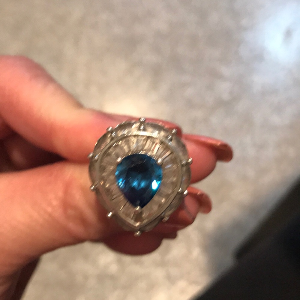 SS 925 Sapphire Cubic Zirconia Ring